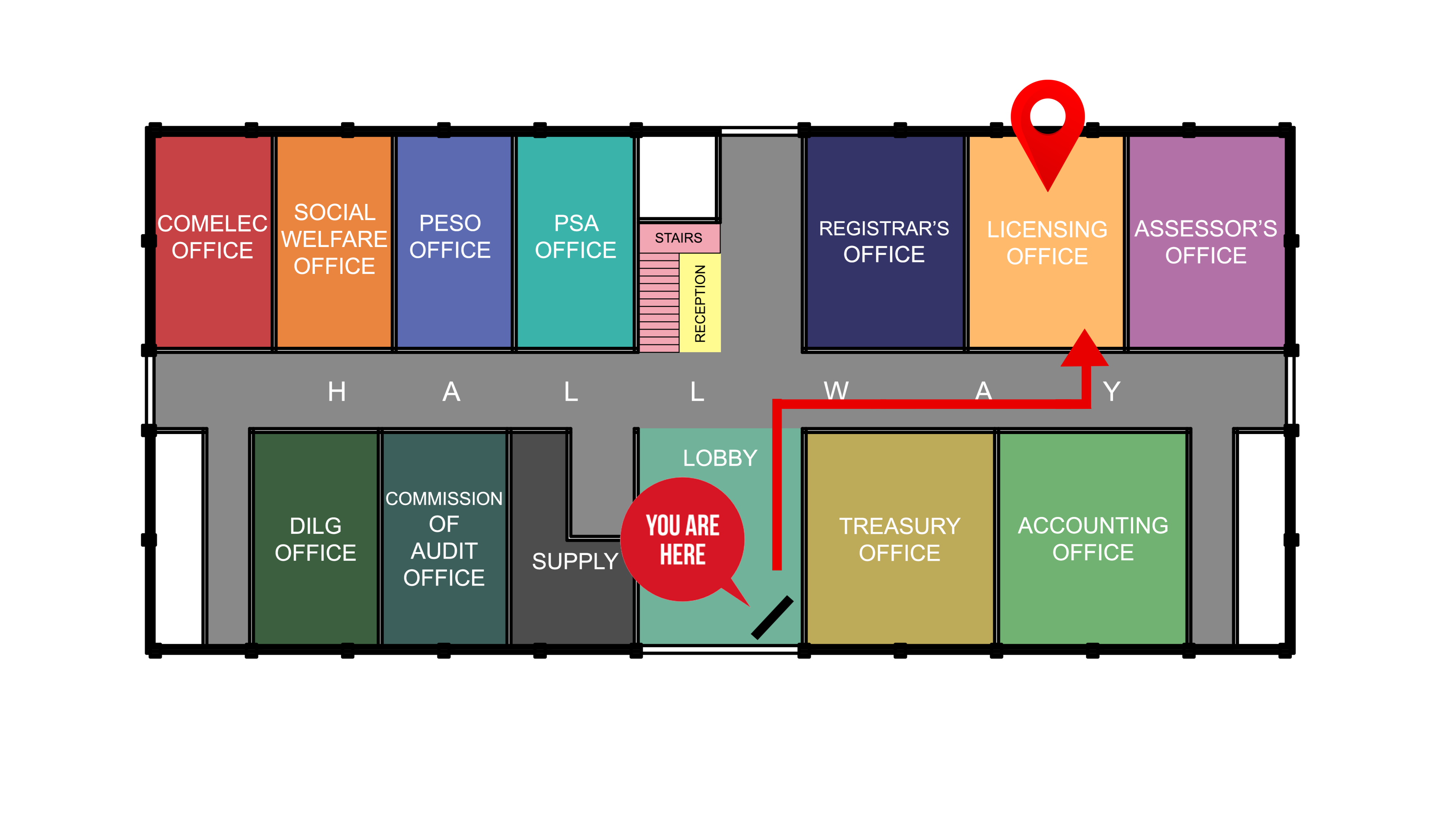Direction map or instructions