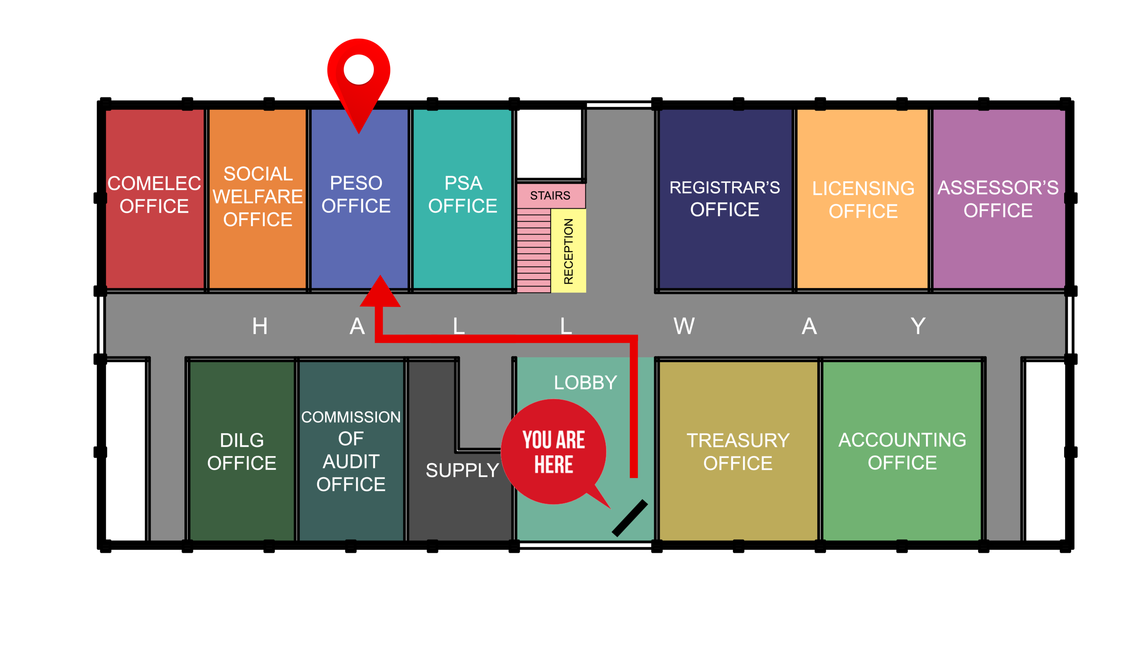 Direction map or instructions